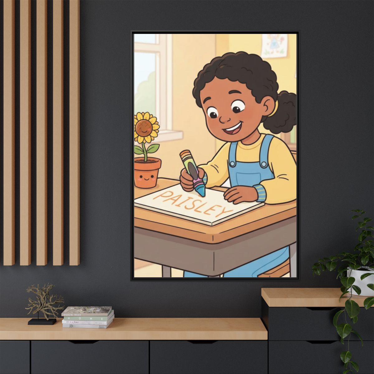 Matte Canvas Framed - Paisley Classroom Joy — Black / 1.25"...