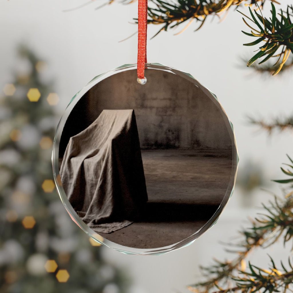 Crystal Glass Ornament - Draped Chair in Earthy Moody... |...