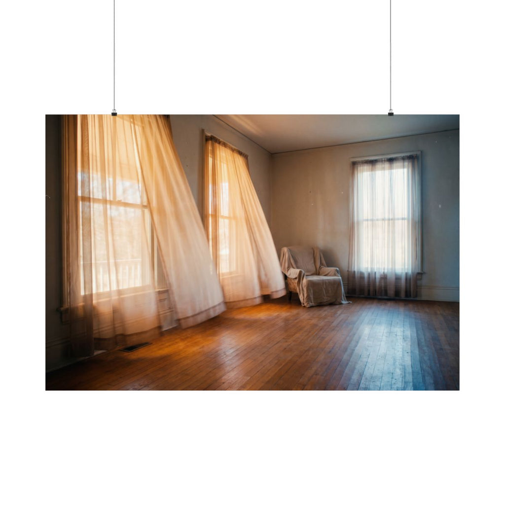 Matte Horizontal Poster - Amber Glow Room (10×8 & 54×36) |...