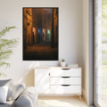Matte Canvas, Framed - Shadowed Alleyway Mystery Art Print...