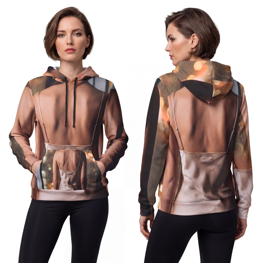 Athletic Hoodie - Shimmering City Nights | Echovira Gallery