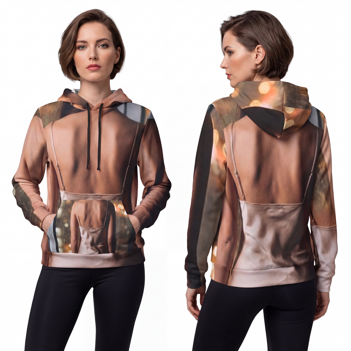 Athletic Hoodie - Shimmering City Nights | Echovira Gallery