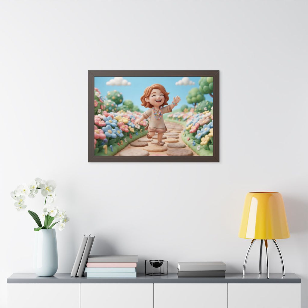 Framed Horizontal Poster - Wide Meadow — Walnut (14×11... |...