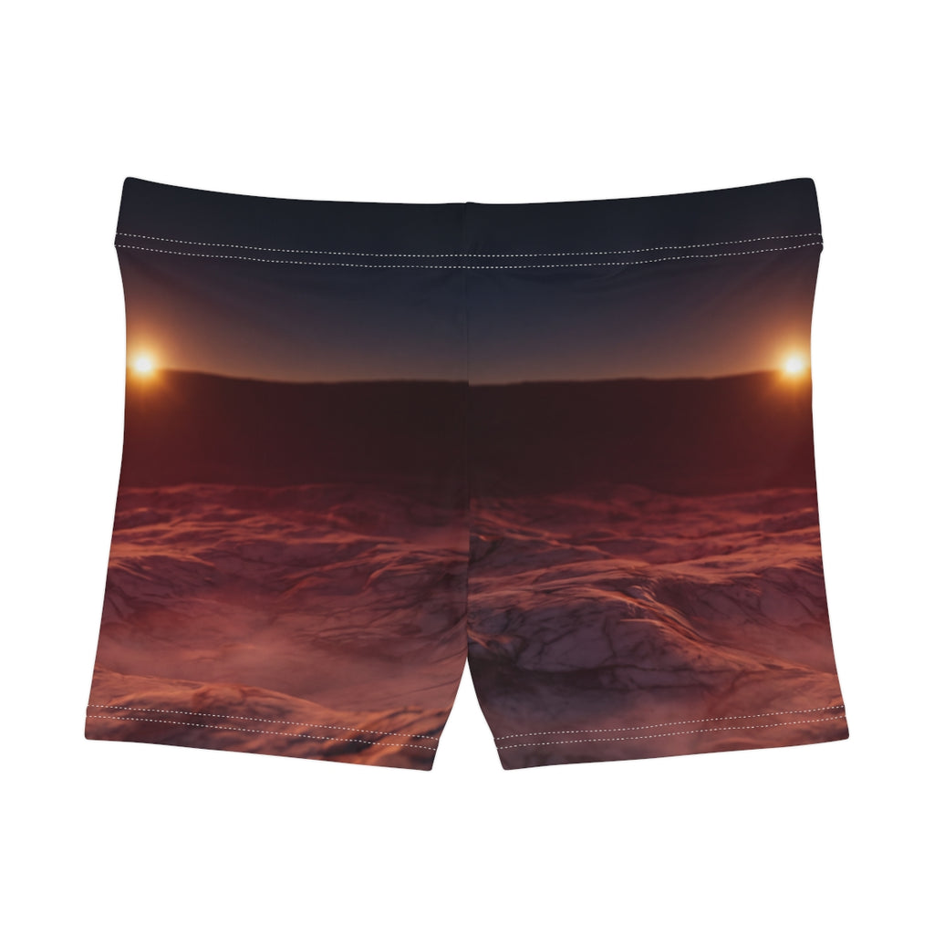 Women's Shorts - Martian Dawn Horizon | Echovira Gallery