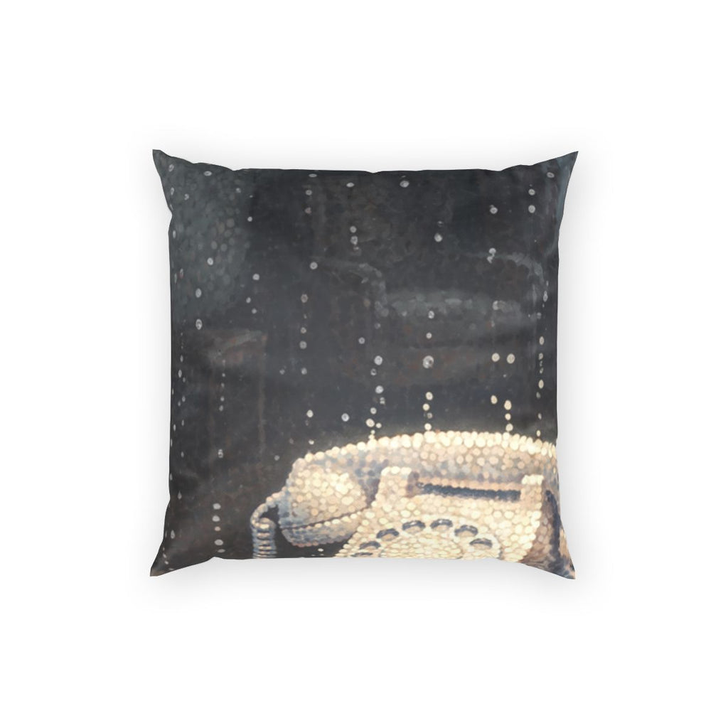 Poly Velvet Pillow - Luminous Retro Phone | Echovira Gallery