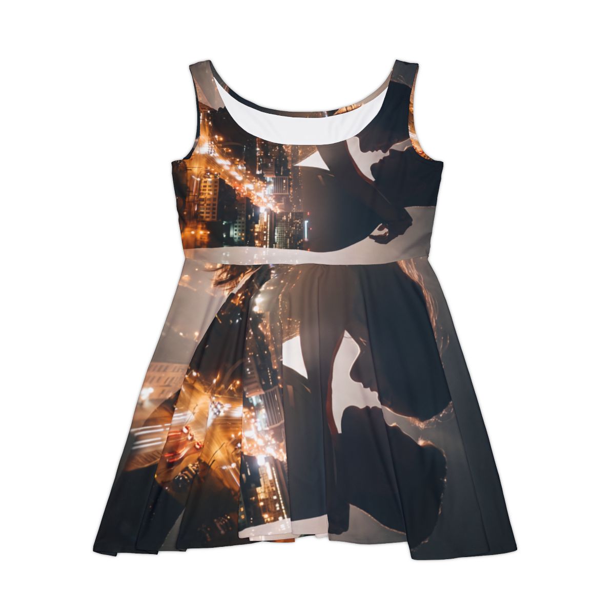Women's Skater Dress - Midnight City Romance | Echovira...