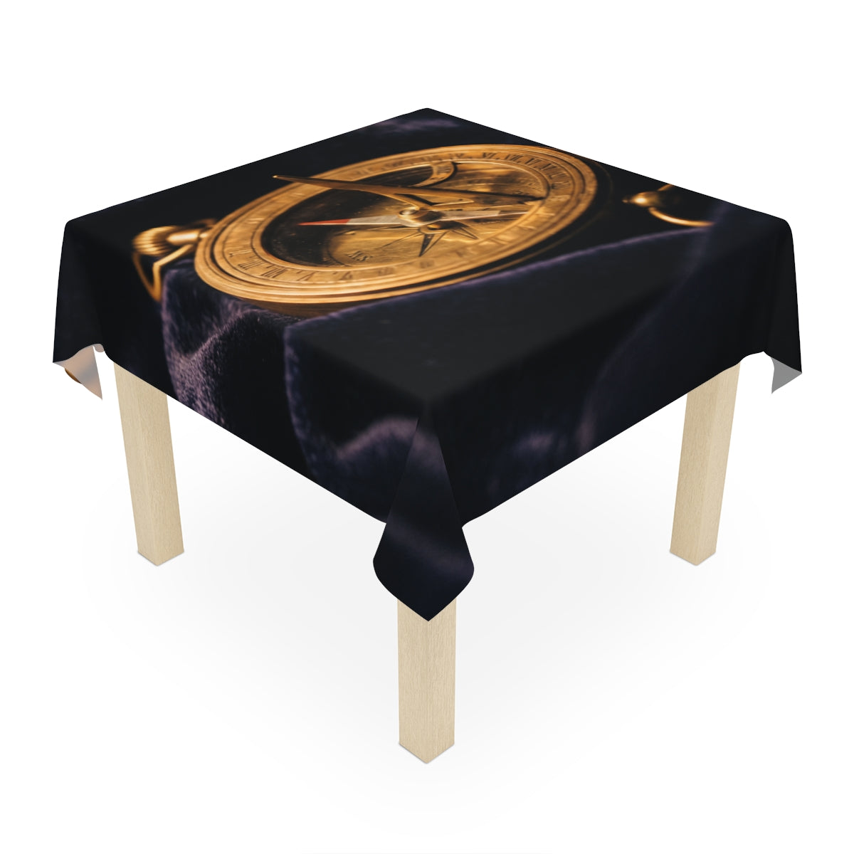 Vintage Brass Sundial Compass Tablecloth