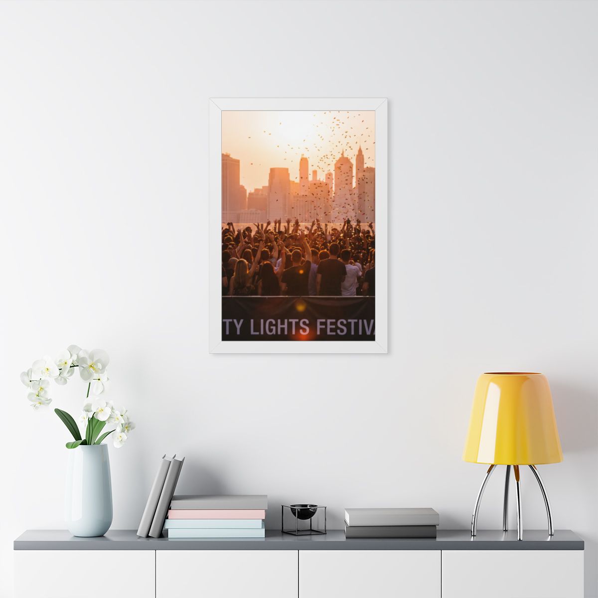 Framed Vertical Poster - City Lights (11×14, 12×16, 16×16......