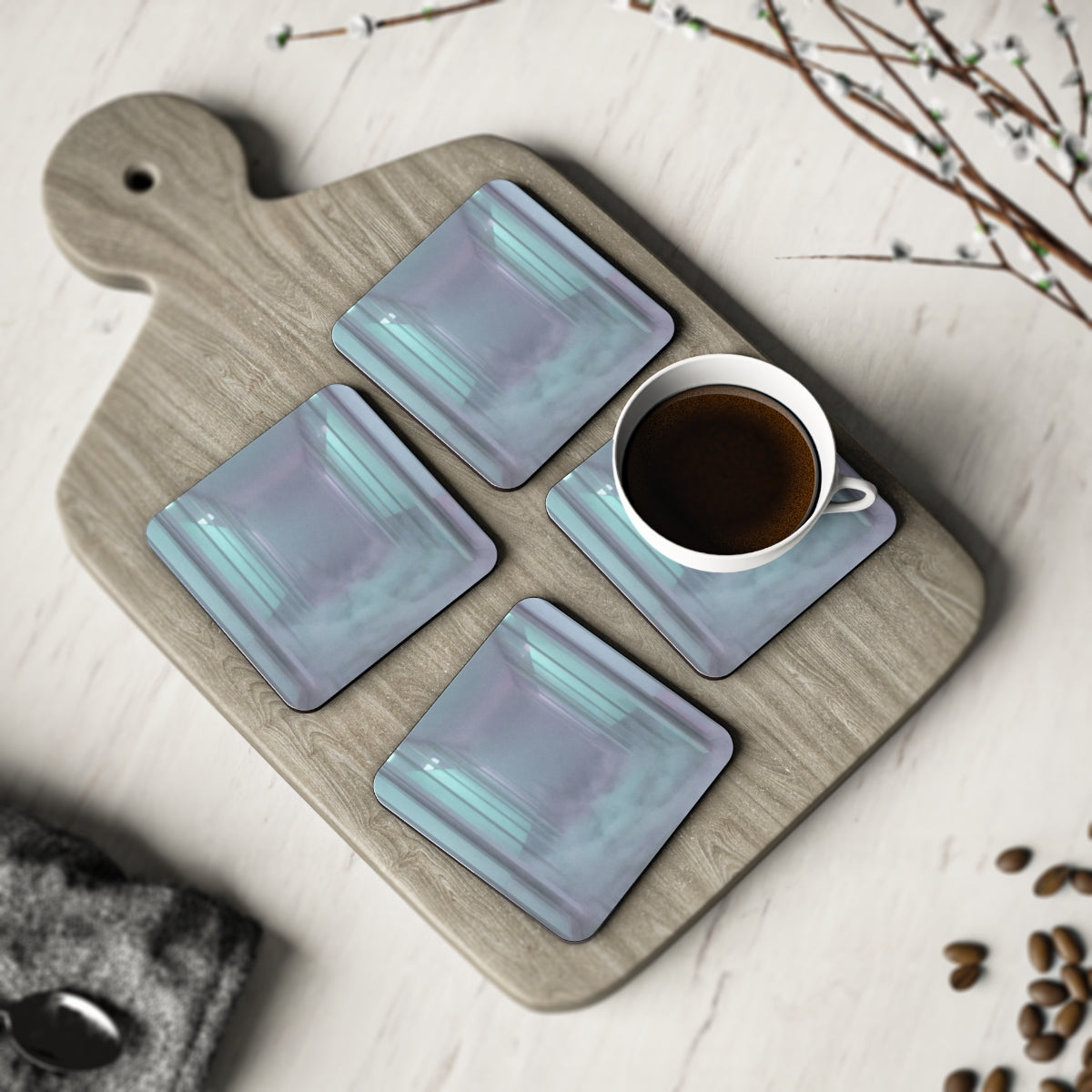 Coasters - Liminal Corridor Fog Art Print (1 & 4 pcs) |...
