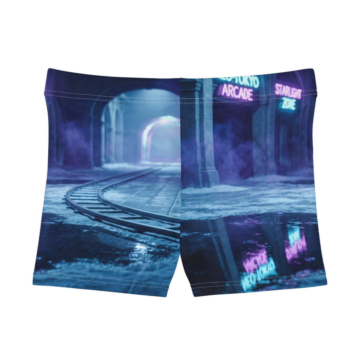 Cyberpunk Neon Subway Women's Shorts