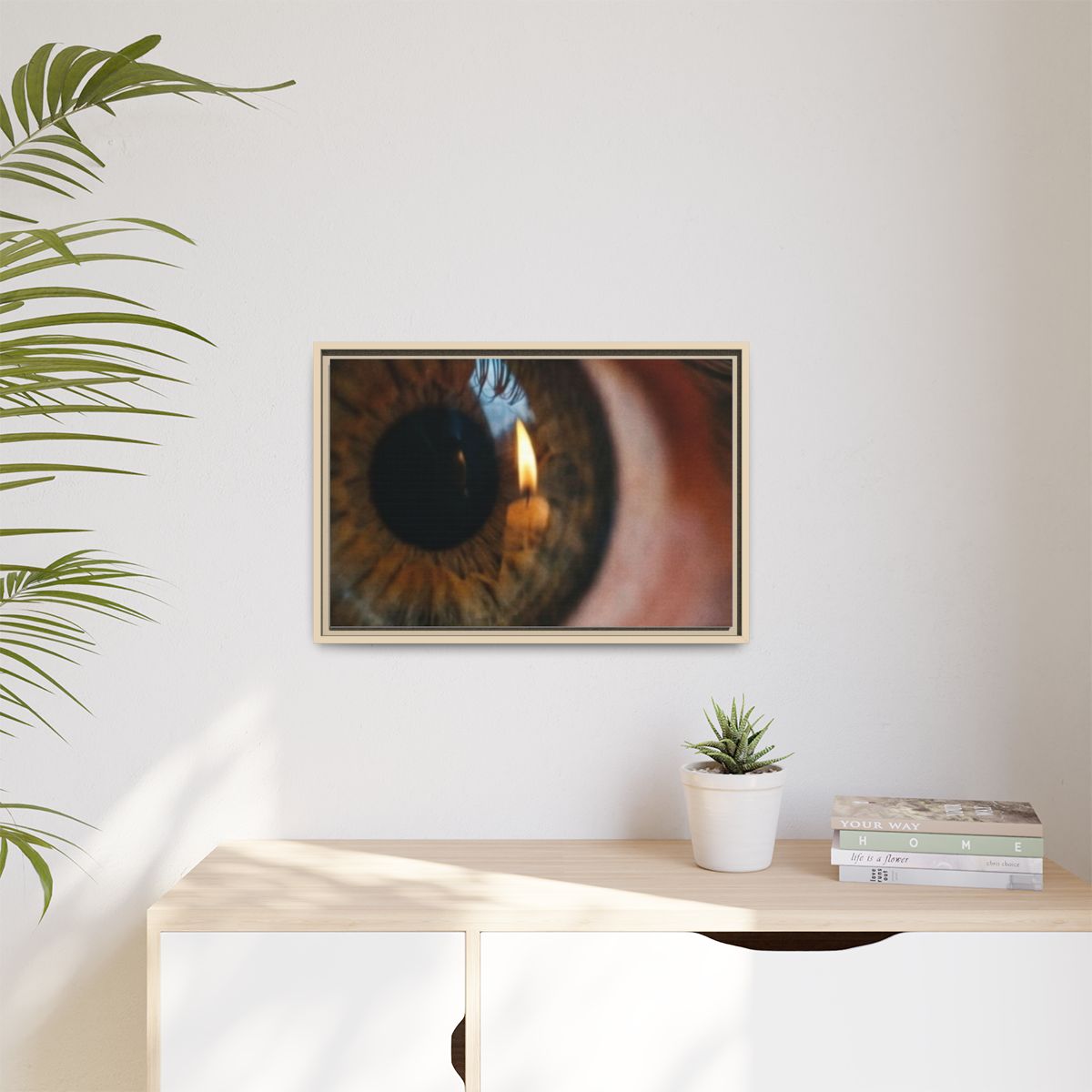 Matte Canvas, Framed - Amber Iris Reflection Fine Art Print...
