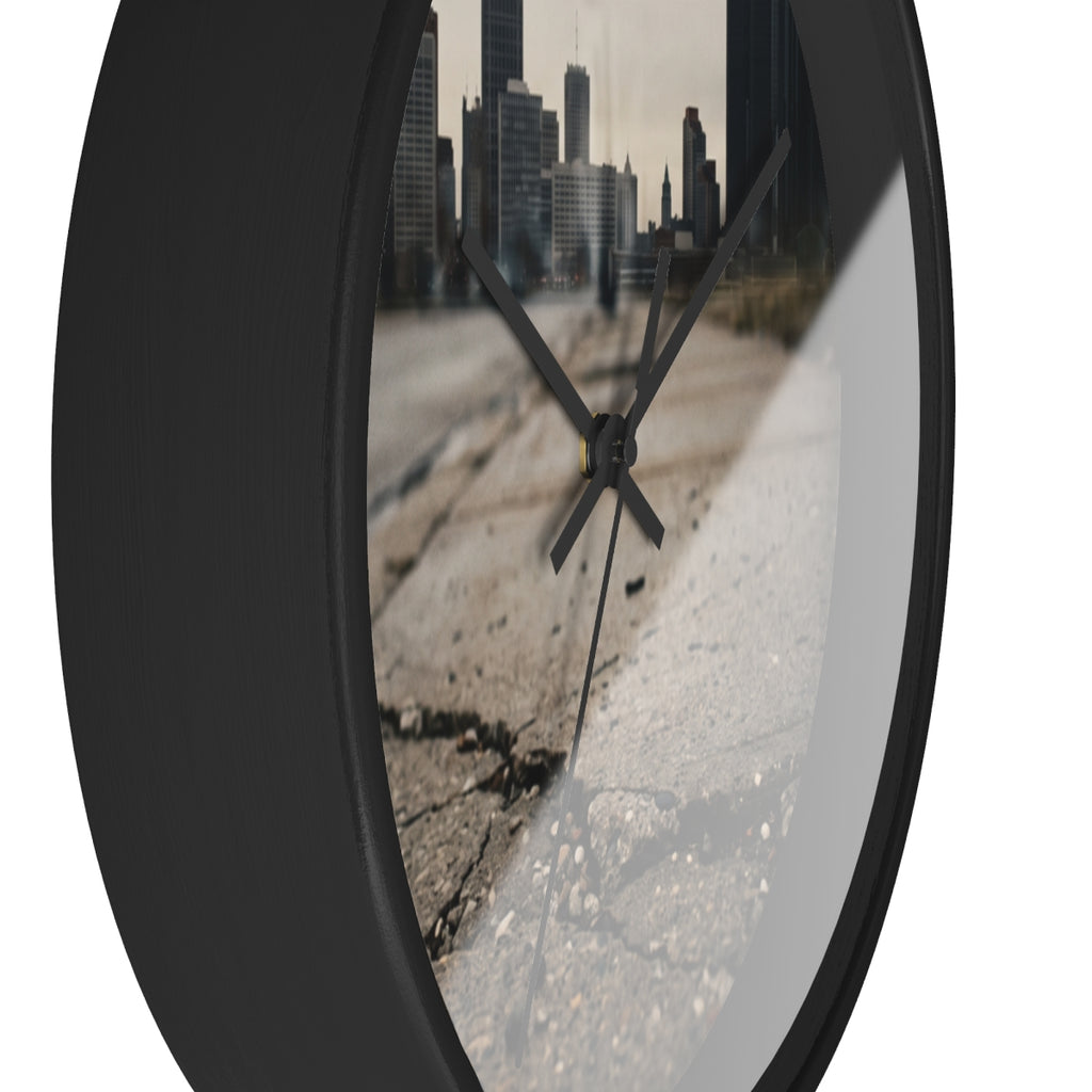 Wall Clock - Urban Skyline Horizon | Echovira Gallery