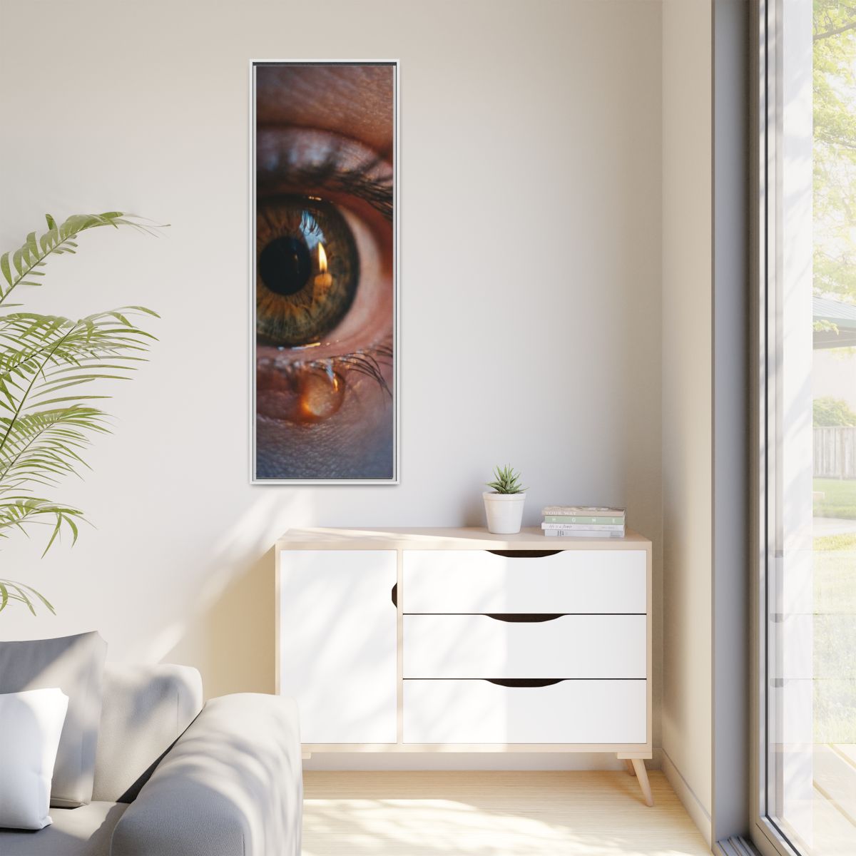 Matte Canvas, Framed - Amber Iris Reflection Fine Art Print...
