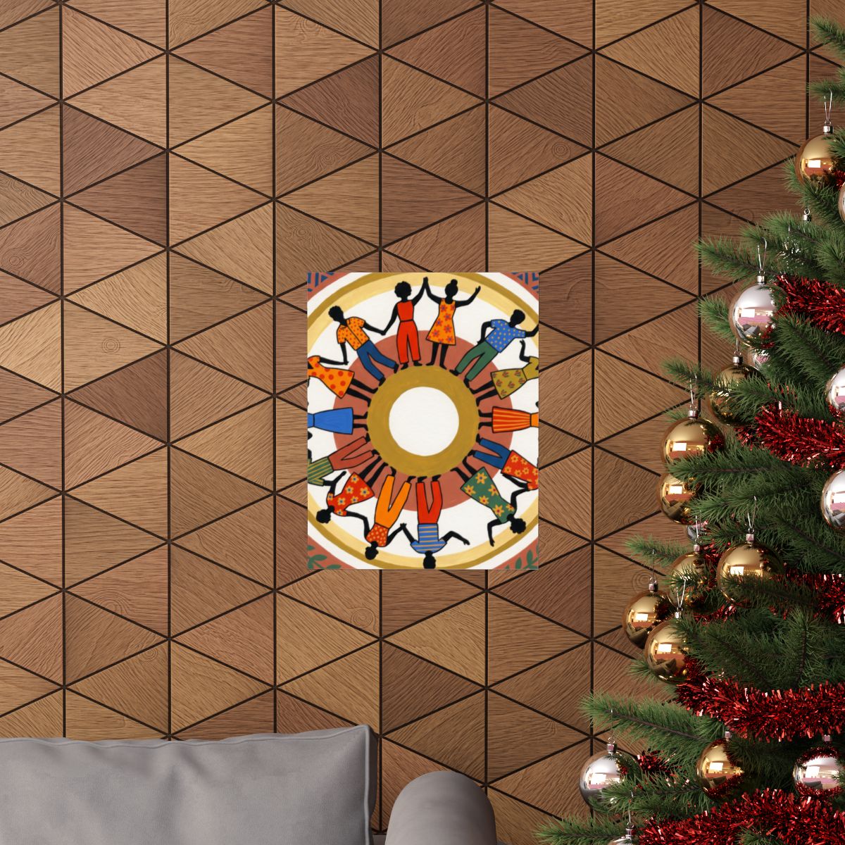 Matte Vertical Poster - Unity Mandala Folk Art (8×10 & 36×54)