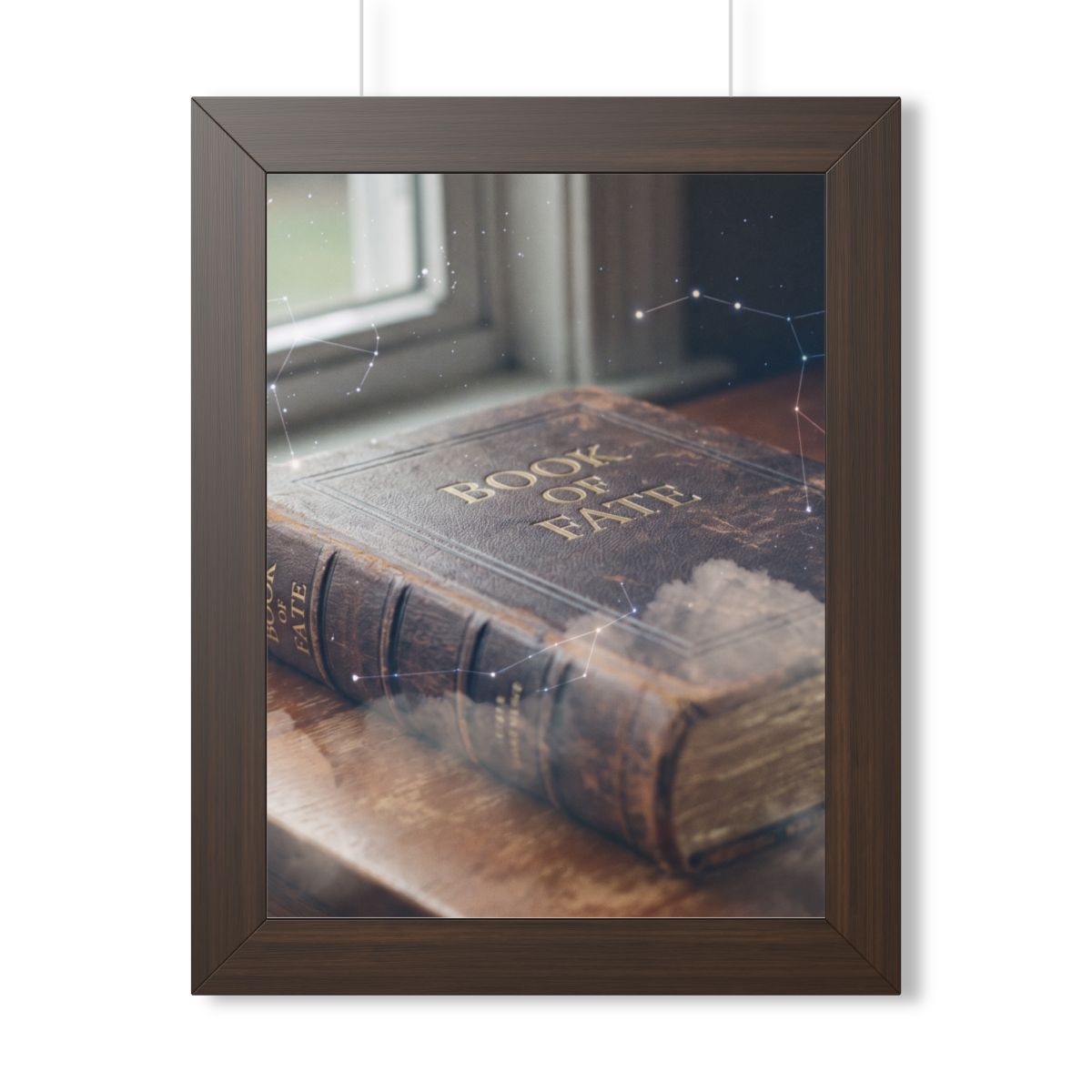 Framed Vertical Poster - Celestial Book of Fate Mystical Art...