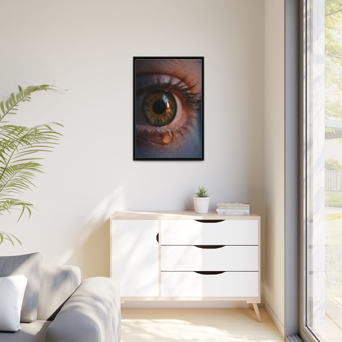 Matte Canvas, Framed - Amber Iris Reflection Fine Art Print...