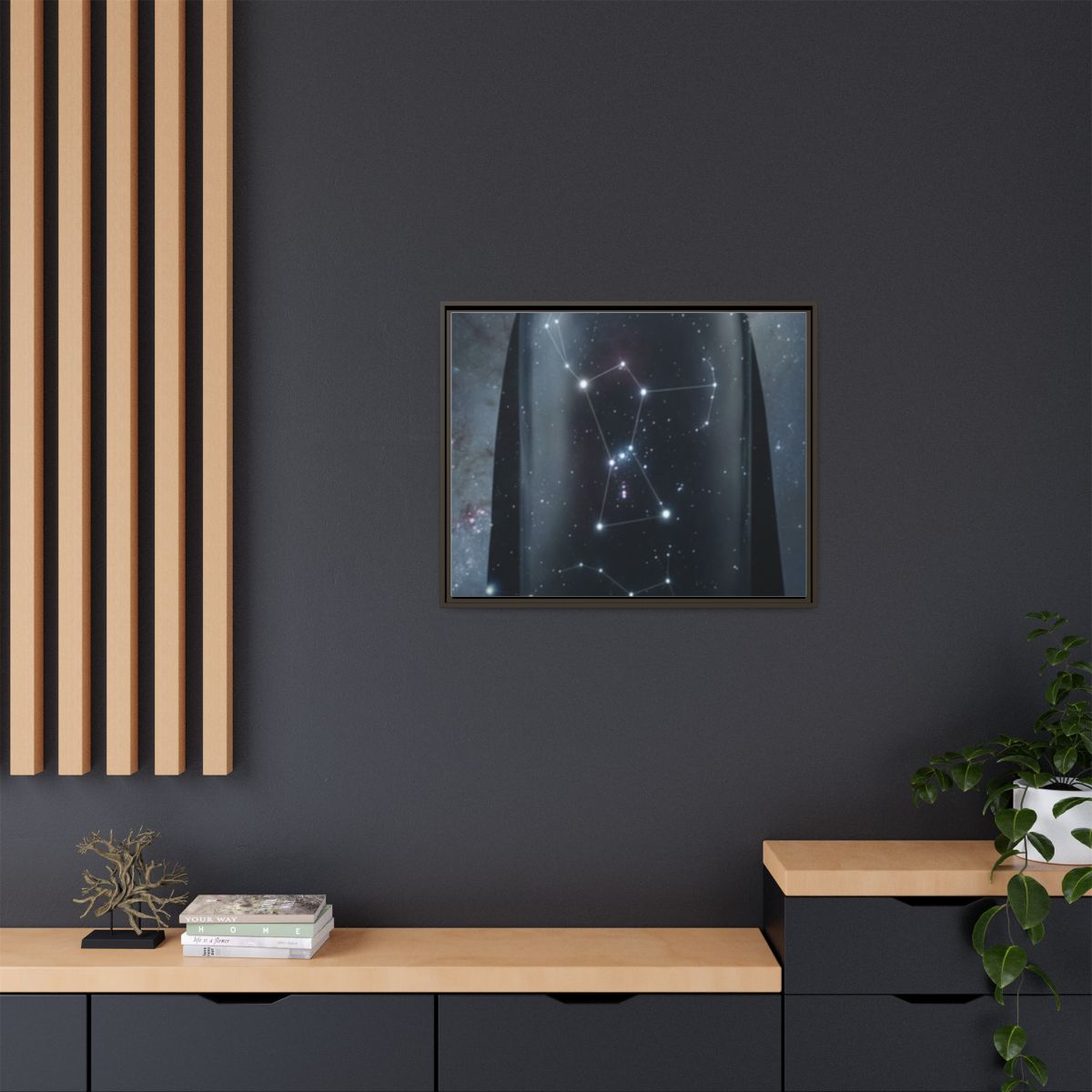 Framed Matte Canvas - Cosmic Sentinel — Espresso / 1.25"......