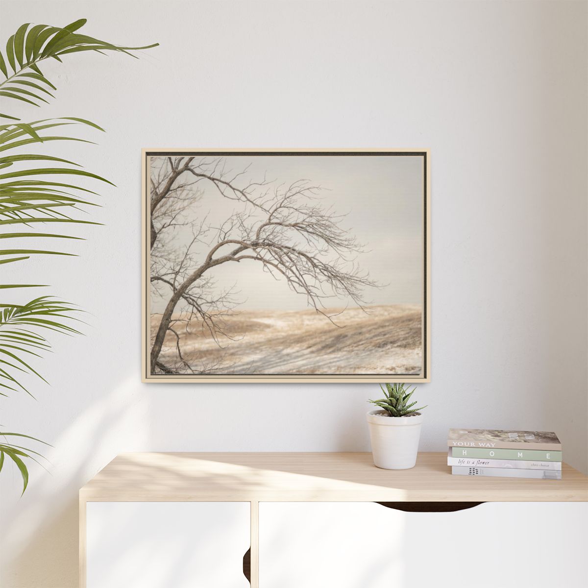 Matte Canvas, Framed - Winter Branch Solitude Landscape —......