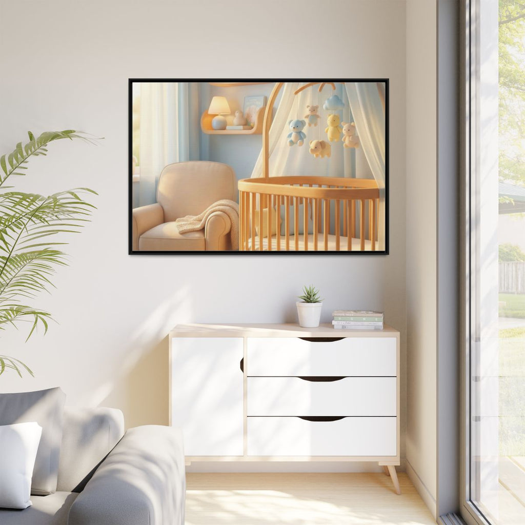 Matte Canvas, Framed - Dreamy Serene Nursery Art — Black /...