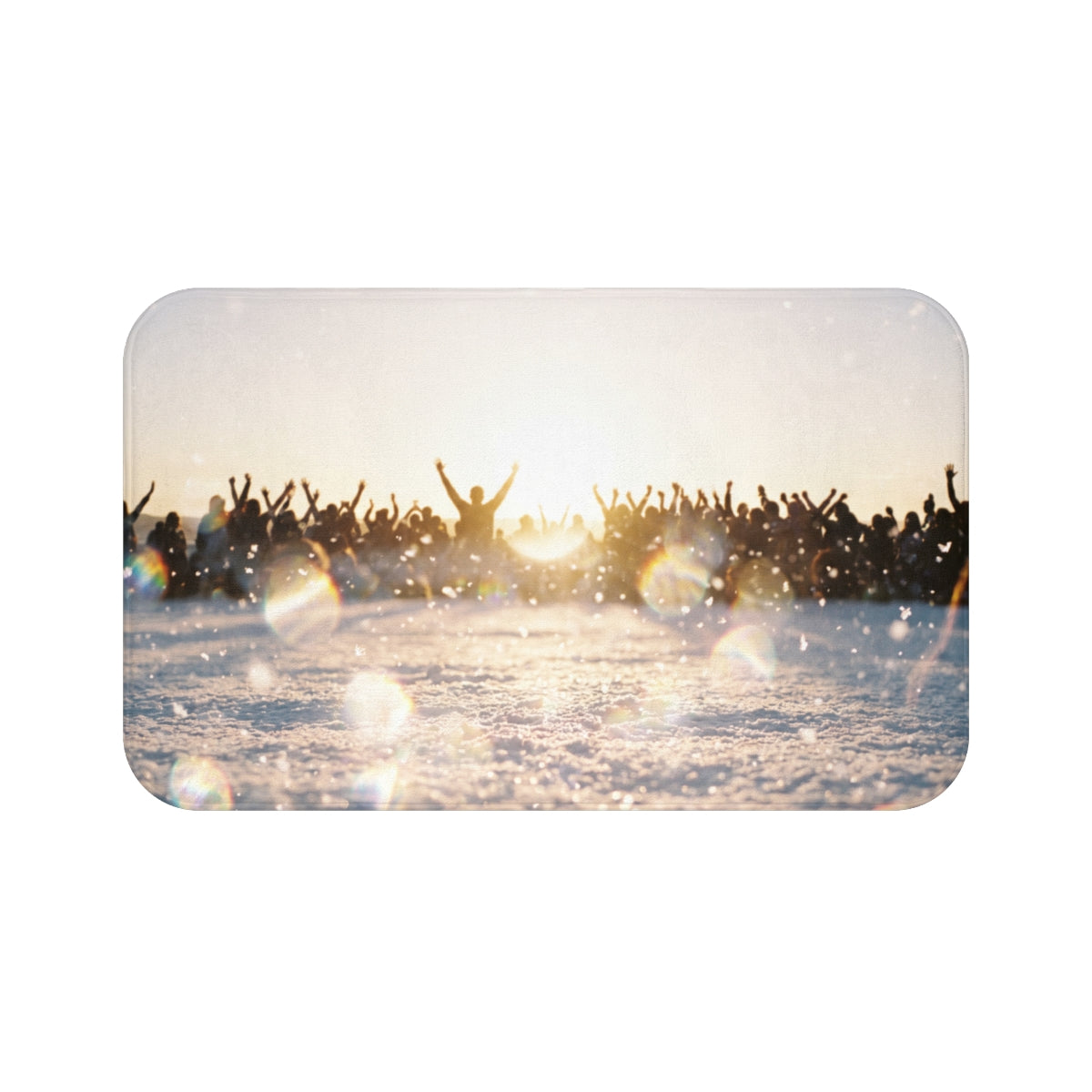 Golden Hour Crowd Celebration Bath Mat