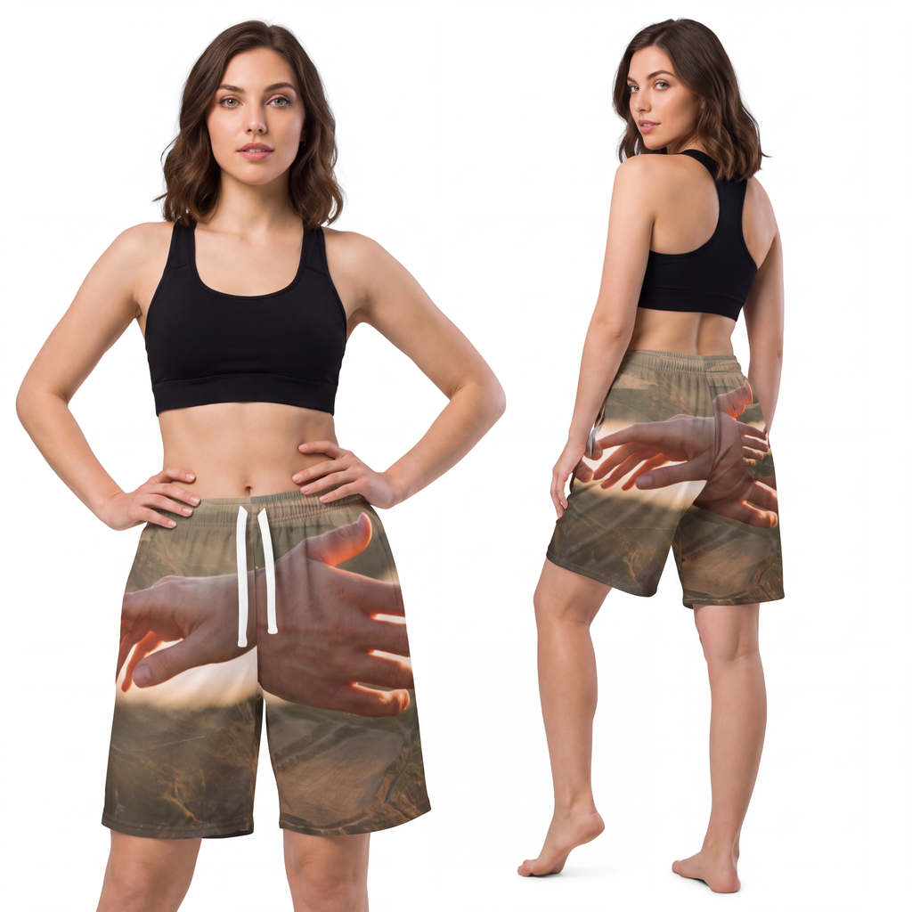 Athletic Long Shorts - The Infinite Touch | Ethereal Coastal...