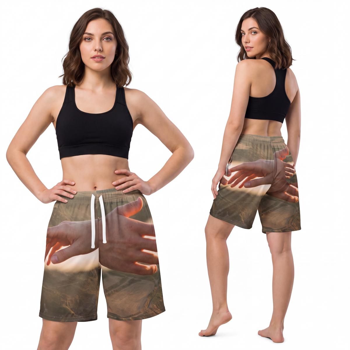 Athletic Long Shorts - The Infinite Touch | Ethereal Coastal...