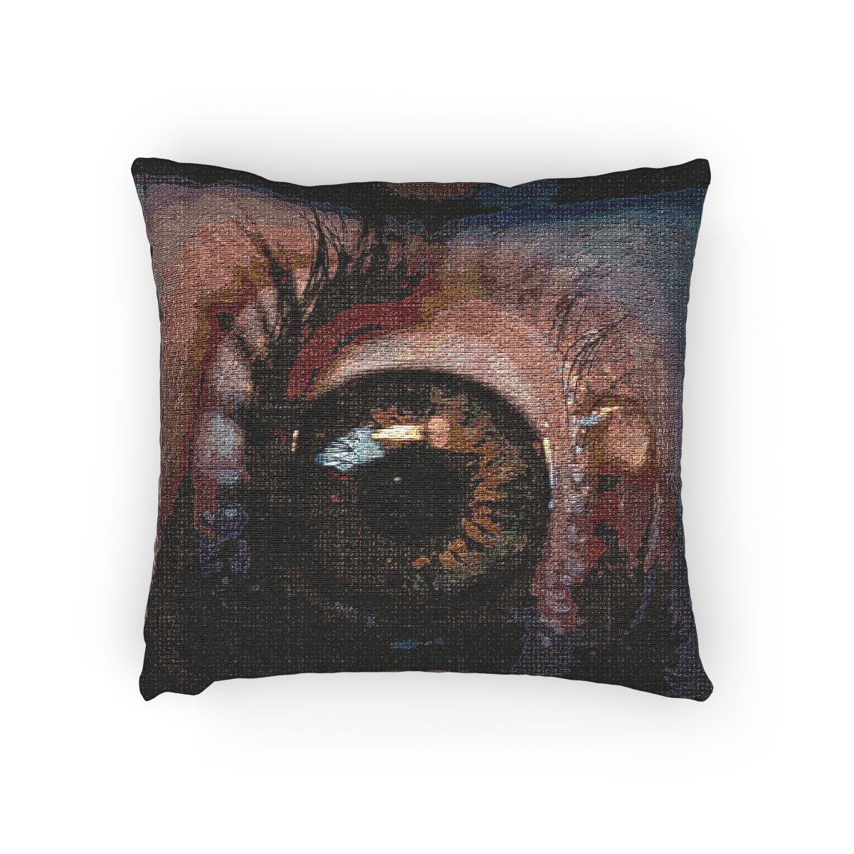 Woven Pillow - Amber Teardrop Art | Echovira Gallery