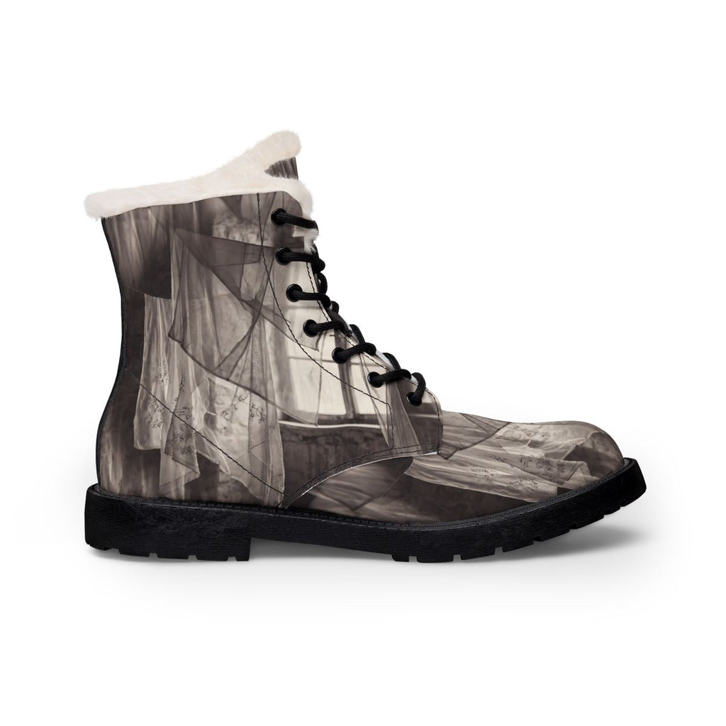Men's Fur and Leather Boots - Spectral Veils | Echovira...