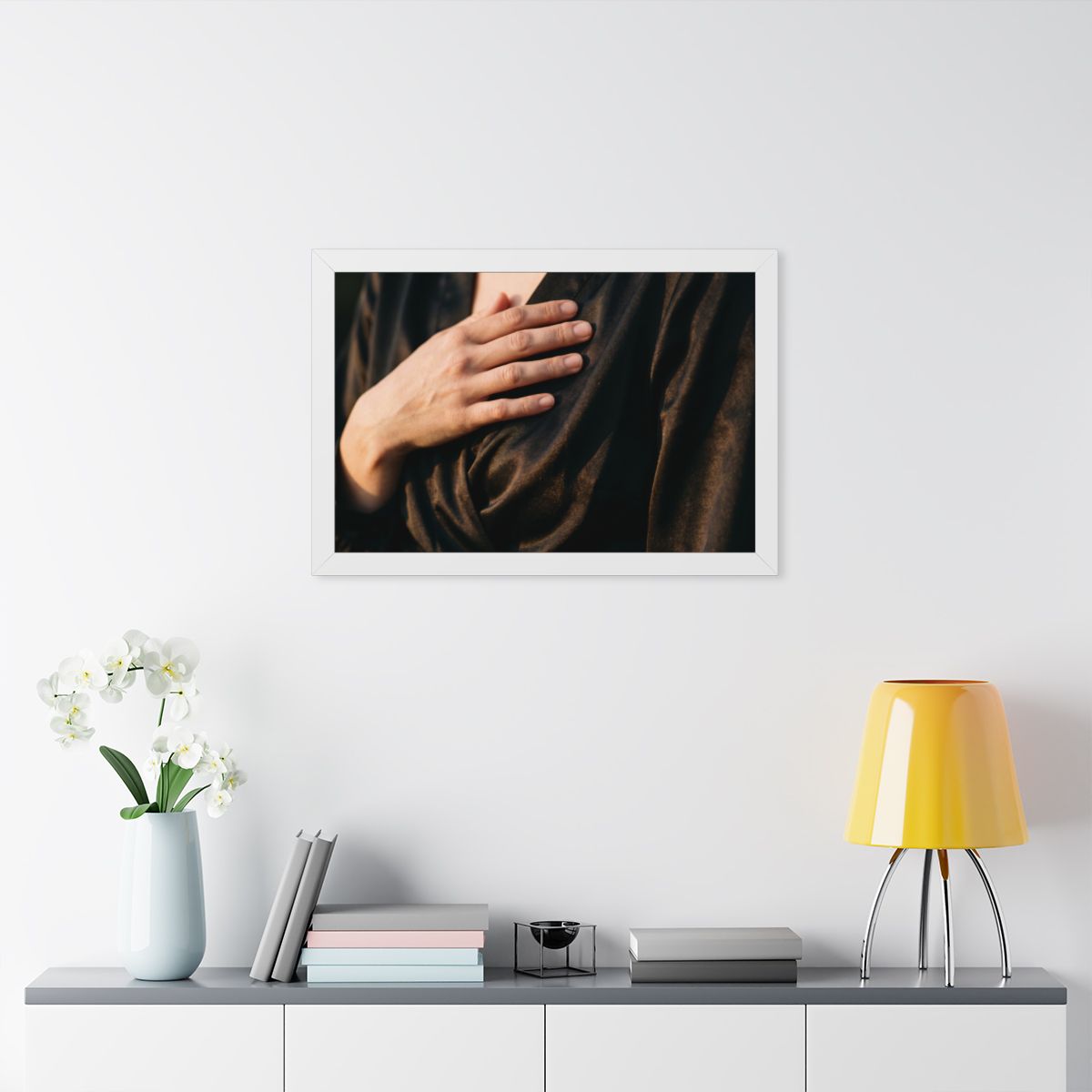 Framed Horizontal Poster - Sunset Satin — White (14×11... |...
