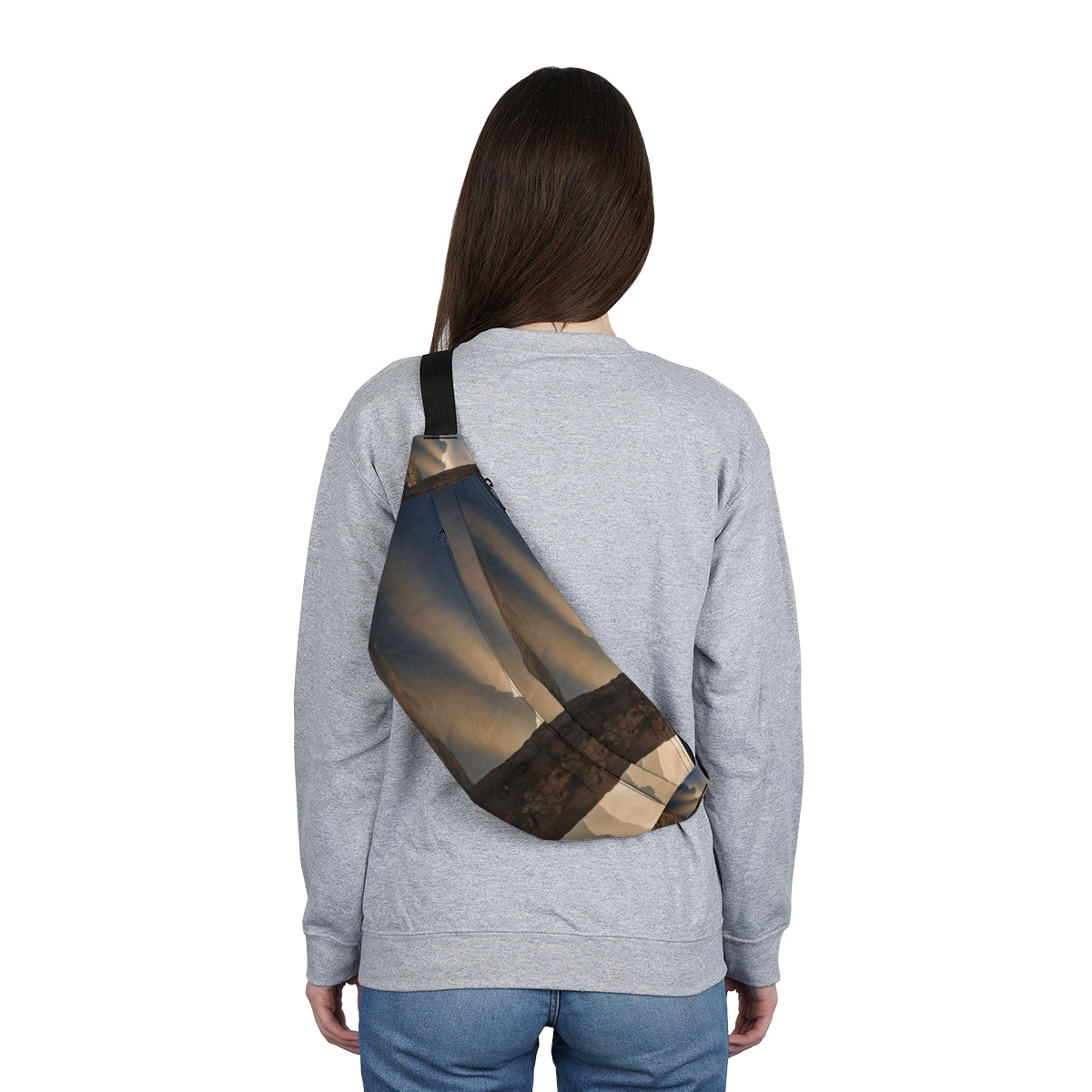 Large Fanny Pack - Mystic Monolith Ancient Persian Mountain...