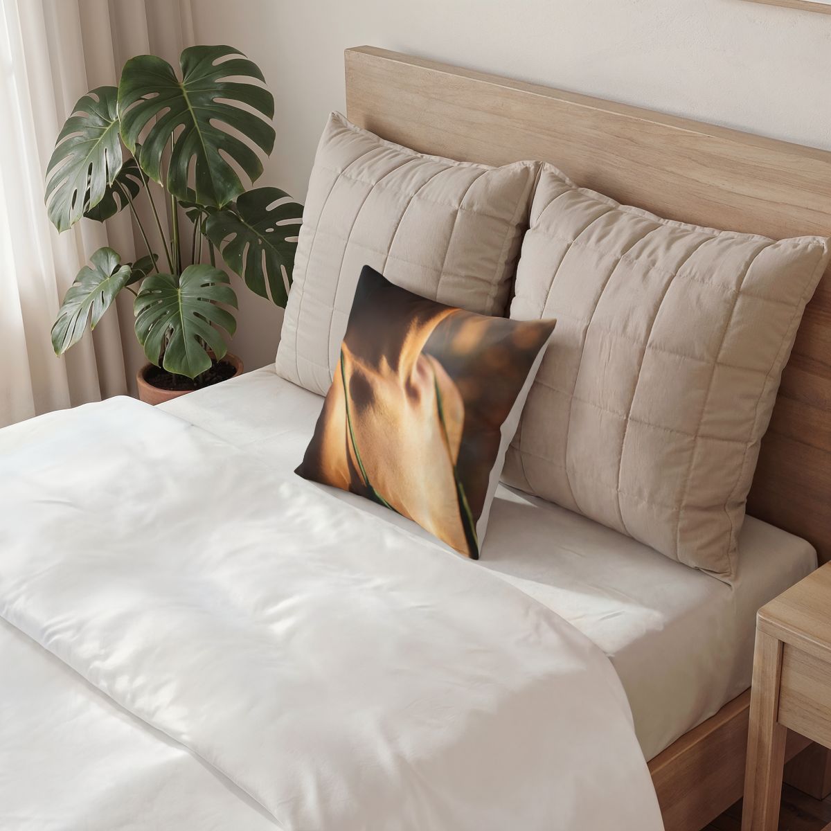 Poly Velvet Pillow - Emerald Sunset Touch