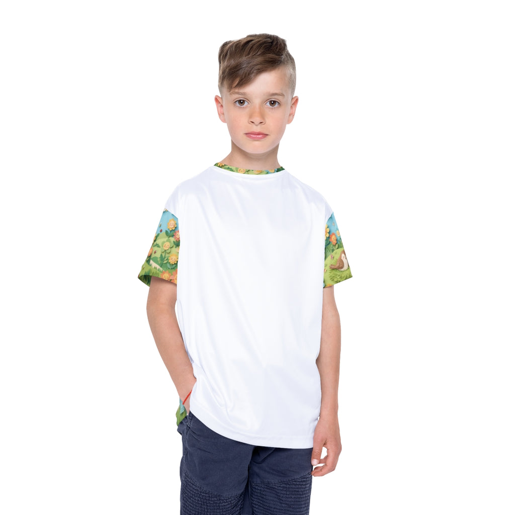 Kids Sports Jersey - Sunny Garden Meadow Papercraft Art |...