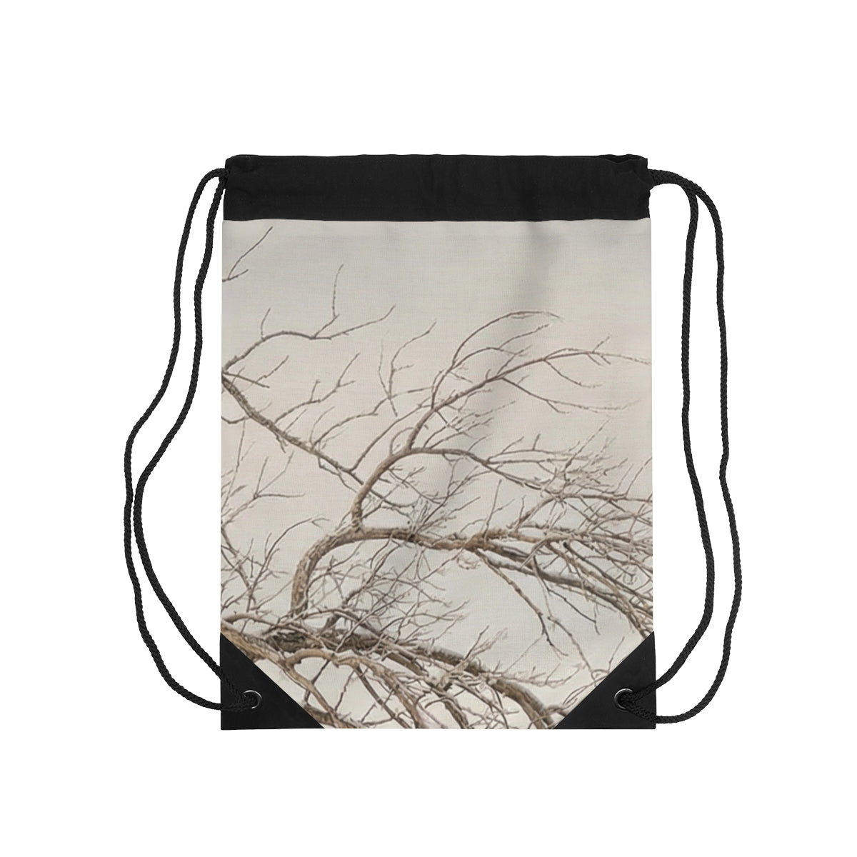 Drawstring Bag - Winter Branch Solitude Landscape | Echovira...