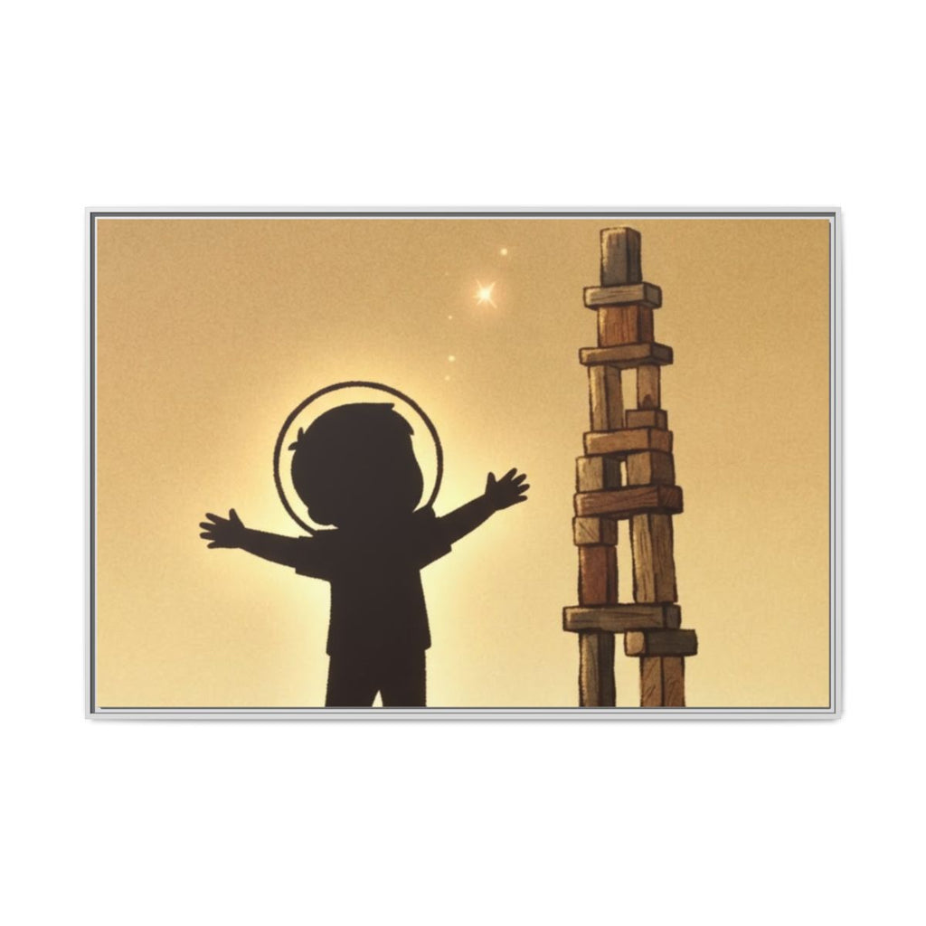 Matte Canvas, Framed - Dreaming Under Crescent Moon... |...