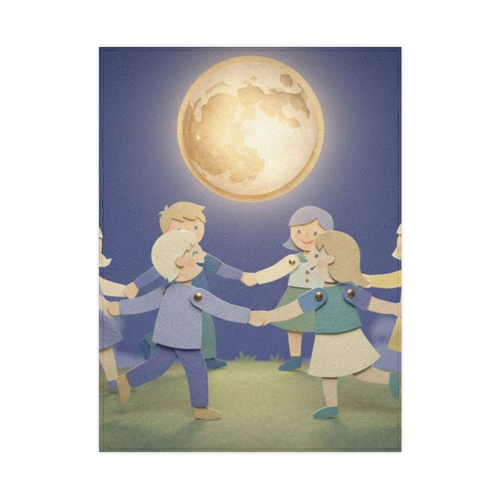 Toddler Blanket - Children Moonlight Dance Papercraft Art