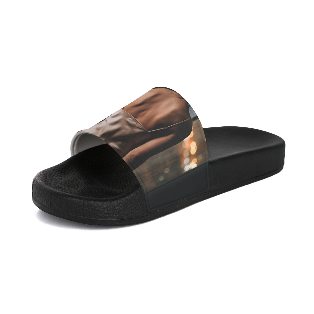 Women's Slides - Rainscape Lights Glow | Echovira Gallery