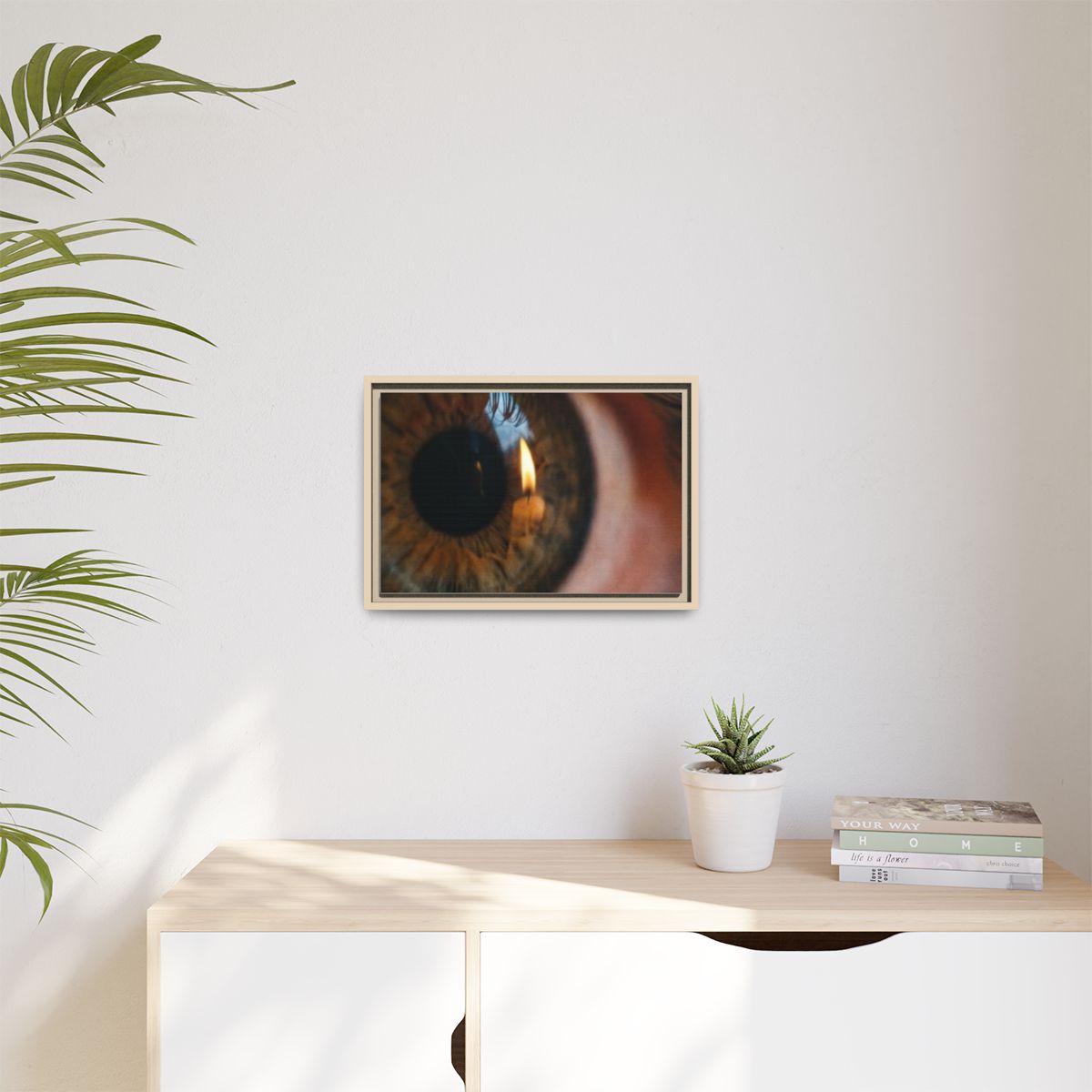 Matte Canvas, Framed - Amber Iris Reflection Fine Art Print...