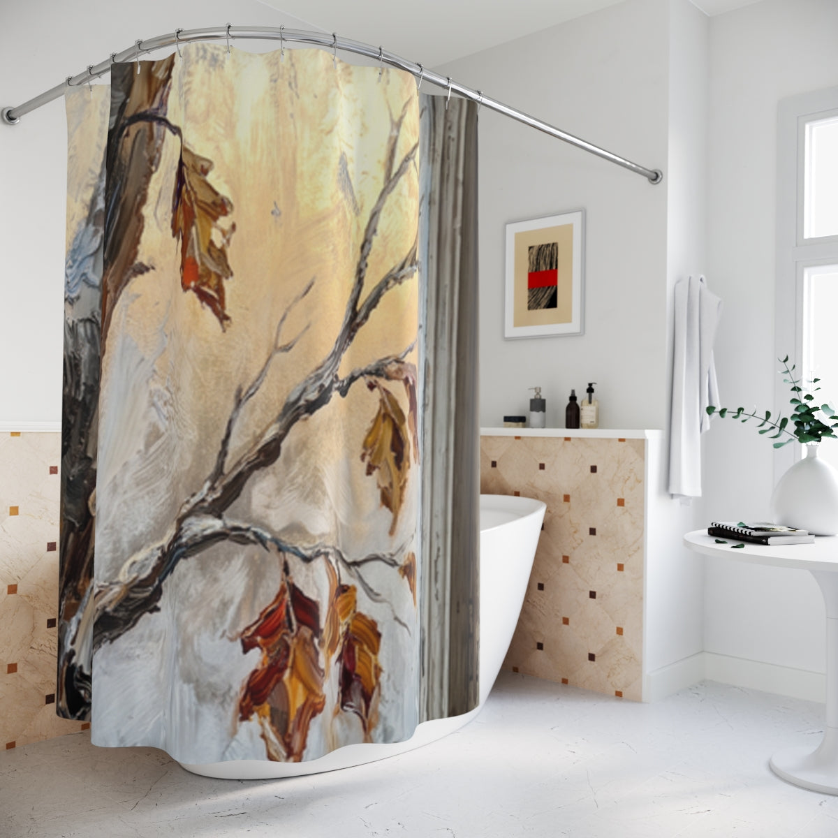 Shower Curtain - Frosted Cabin Window | Echovira Gallery