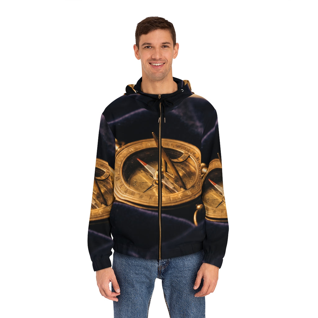 Men's Full-Zip Hoodie - Vintage Brass Sundial