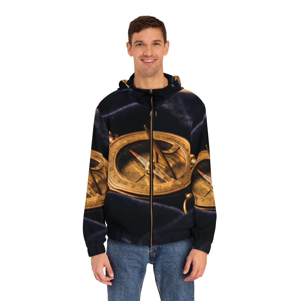 Men's Full-Zip Hoodie - Vintage Brass Sundial