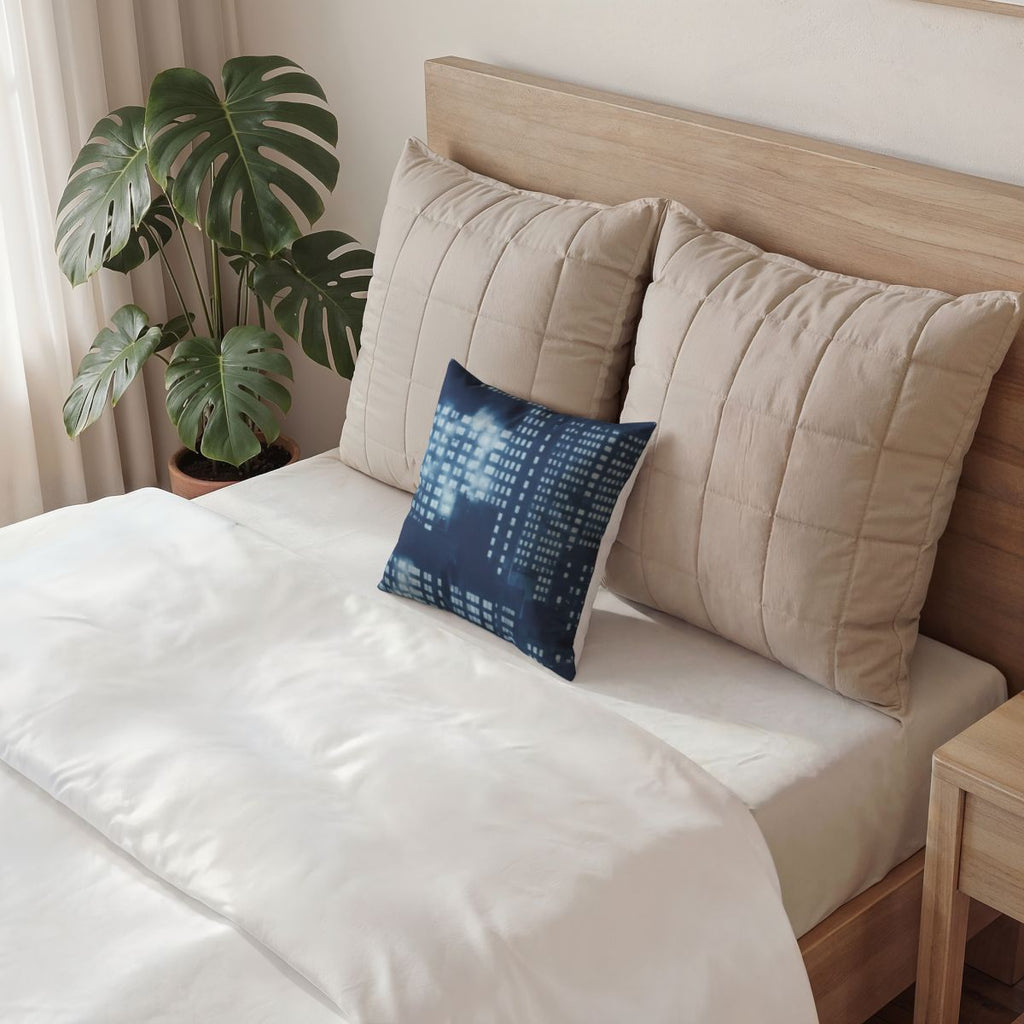 Poly Velvet Pillow - Midnight Metropolis | Echovira Gallery