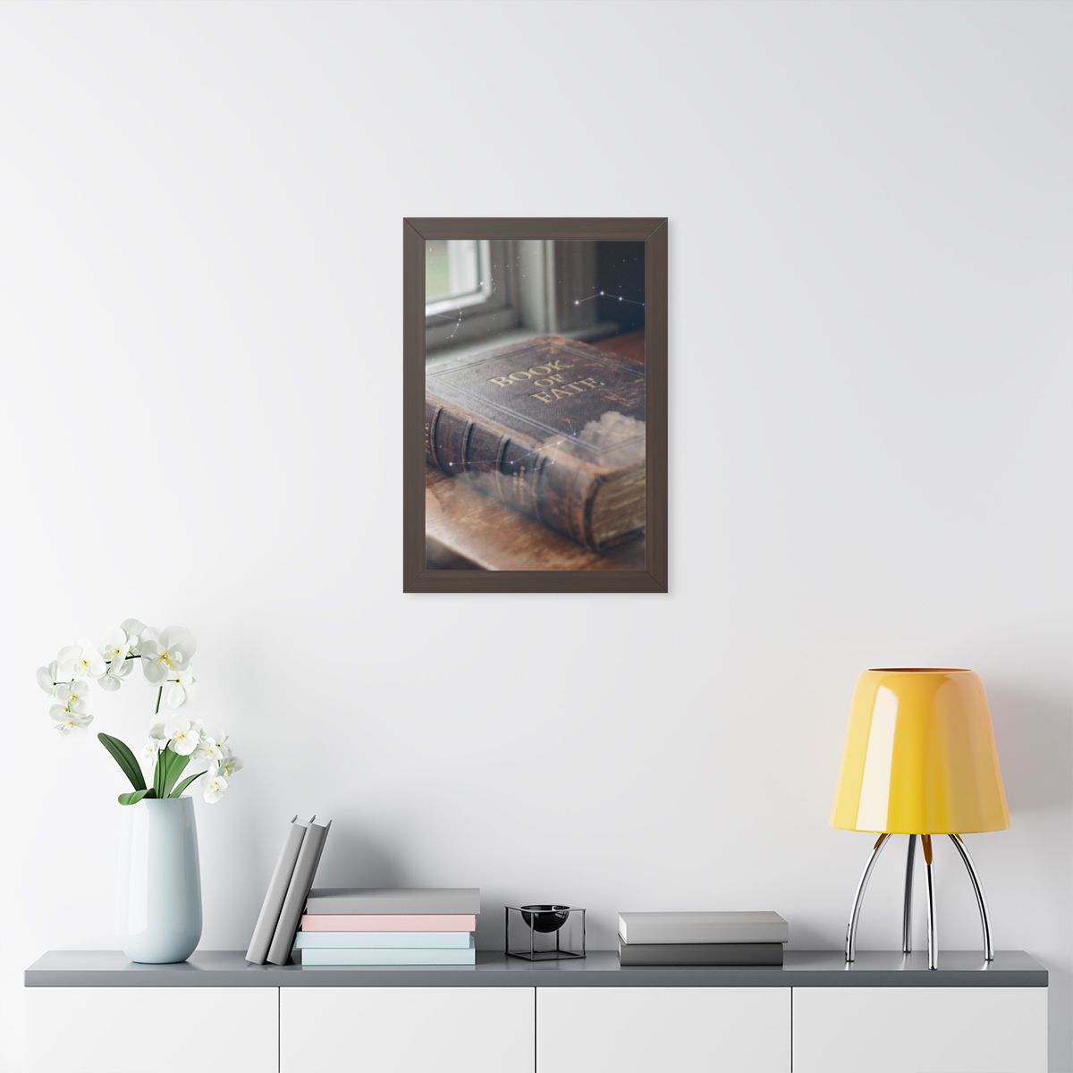 Framed Vertical Poster - Celestial Book of Fate Mystical Art...