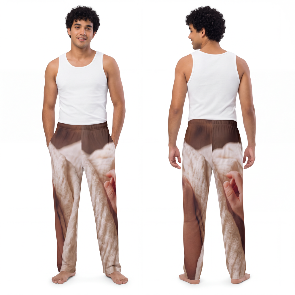 Men's Pajama Pants - Tender Newborn Hand in Soft Muslin... |...
