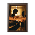 Framed Vertical Poster - Shadowed Silhouettes Romantic Art...
