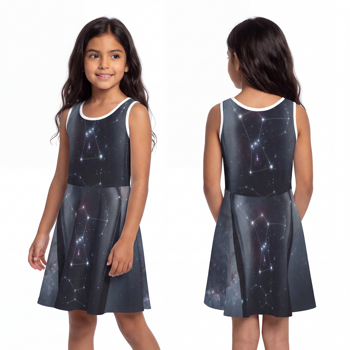 Girls' Sleeveless Sundress - Starry Sky | Echovira Gallery