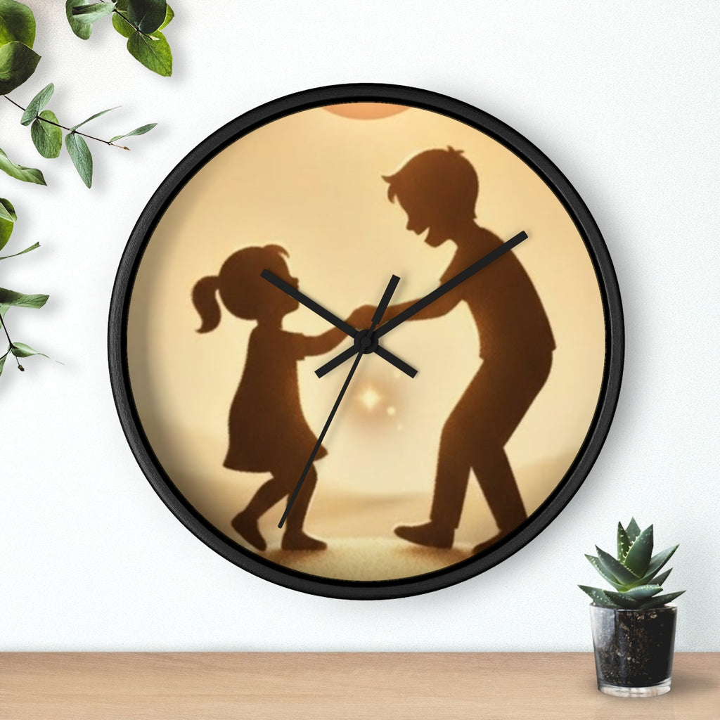 Wall Clock - Golden Hour Joy Sibling Art | Echovira Gallery