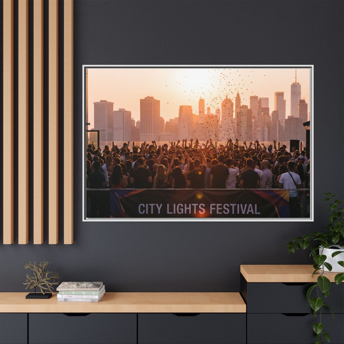 Framed Matte Canvas - City Lights Festival (10×8, 12×9... |...