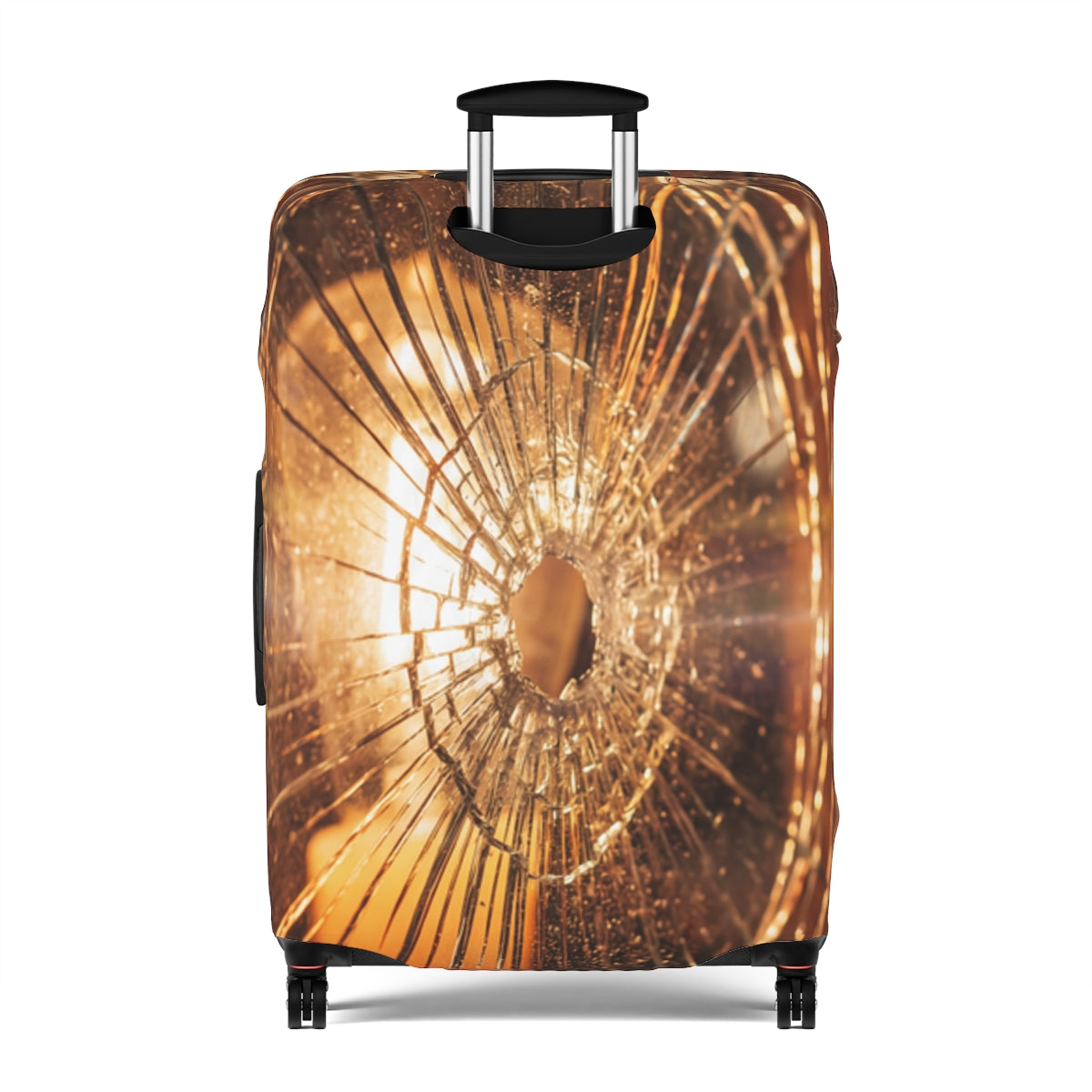 Luggage Cover - Shattered Amber Glass Art | Echovira Gallery