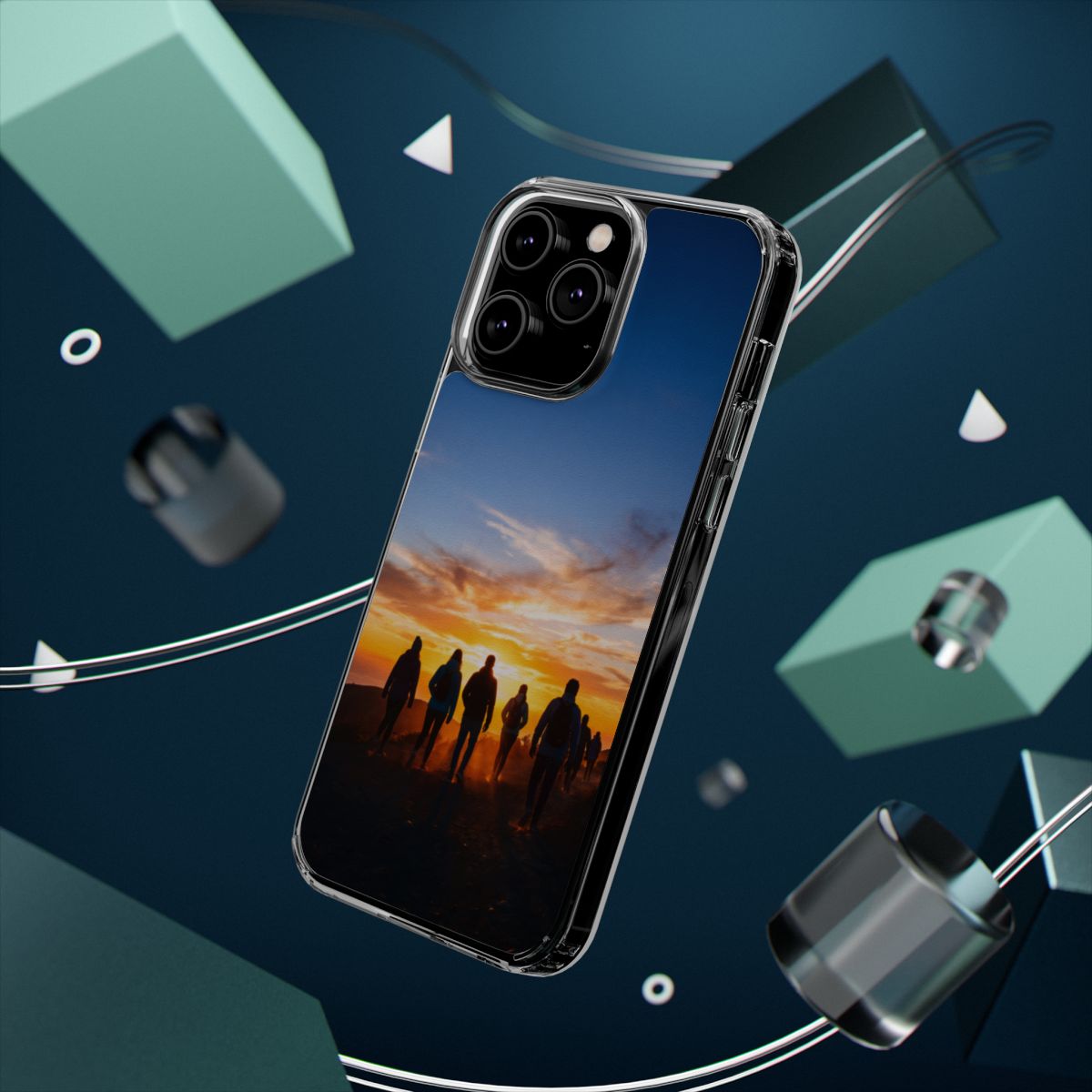 Clear Impact-Resistant Case - Sunset Peaks