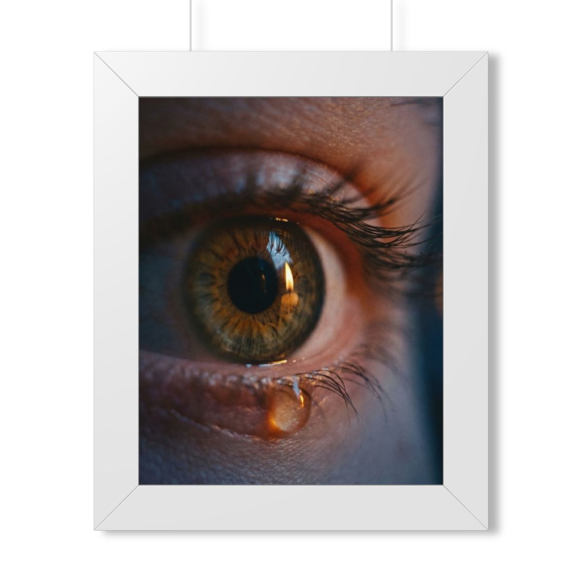 Framed Vertical Poster - Amber Iris Reflection Fine Art... |...